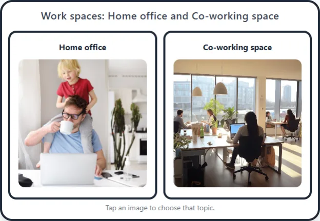 Work spaces: Home office and Co-working space