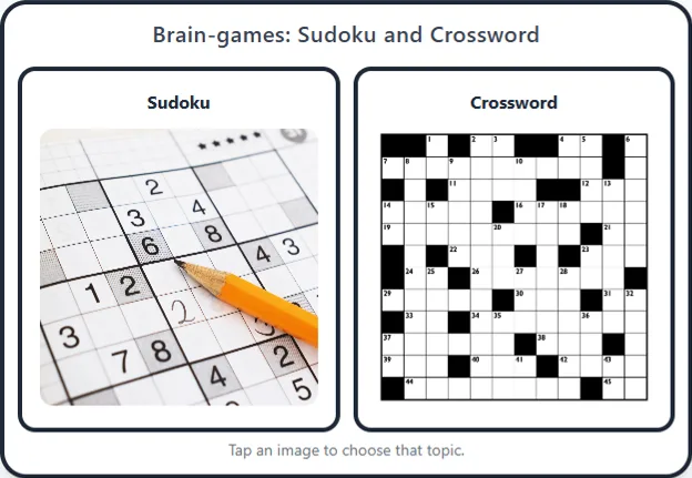 Brain games: Sudoku and Crossword
